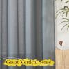 imageNICETOWN Linen Curtains for Windows 84 inch Length Rod Pocket ampamp Back Tab Semi Sheer Linen Curtains ampamp Drapes Privacy with Light Through for BedroomLiving Room Natural W52 x L84 2 PiecesSmoke Blue