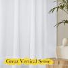 imageNICETOWN Linen Curtains for Windows 84 inch Length Rod Pocket ampamp Back Tab Semi Sheer Linen Curtains ampamp Drapes Privacy with Light Through for BedroomLiving Room Natural W52 x L84 2 PiecesWhite
