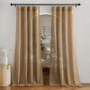 imageNICETOWN Linen Curtains for Windows 84 inch Length Rod Pocket ampamp Back Tab Semi Sheer Linen Curtains ampamp Drapes Privacy with Light Through for BedroomLiving Room Natural W52 x L84 2 PiecesCamel