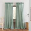 imageNICETOWN Linen Curtains for Windows 84 inch Length Rod Pocket ampamp Back Tab Semi Sheer Linen Curtains ampamp Drapes Privacy with Light Through for BedroomLiving Room Natural W52 x L84 2 PiecesOlive Green