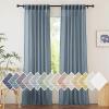 imageNICETOWN Linen Curtains for Windows 84 inch Length Rod Pocket ampamp Back Tab Semi Sheer Linen Curtains ampamp Drapes Privacy with Light Through for BedroomLiving Room Natural W52 x L84 2 PiecesStone Blue