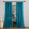 imageNICETOWN Linen Curtains for Windows 84 inch Length Rod Pocket ampamp Back Tab Semi Sheer Linen Curtains ampamp Drapes Privacy with Light Through for BedroomLiving Room Natural W52 x L84 2 PiecesPeacock Green