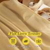 imageNICETOWN Linen Curtains for Windows 84 inch Length Rod Pocket ampamp Back Tab Semi Sheer Linen Curtains ampamp Drapes Privacy with Light Through for BedroomLiving Room Natural W52 x L84 2 PiecesDesert Yellow