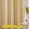 imageNICETOWN Linen Curtains for Windows 84 inch Length Rod Pocket ampamp Back Tab Semi Sheer Linen Curtains ampamp Drapes Privacy with Light Through for BedroomLiving Room Natural W52 x L84 2 PiecesDesert Yellow