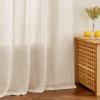 imageNICETOWN Linen Curtains for Windows 84 inch Length Rod Pocket ampamp Back Tab Semi Sheer Linen Curtains ampamp Drapes Privacy with Light Through for BedroomLiving Room Natural W52 x L84 2 PiecesBeige