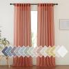 imageNICETOWN Linen Curtains for Windows 84 inch Length Rod Pocket ampamp Back Tab Semi Sheer Linen Curtains ampamp Drapes Privacy with Light Through for BedroomLiving Room Natural W52 x L84 2 PiecesBurnt Orange