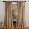 imageNICETOWN Linen Curtains for Windows 84 inch Length Rod Pocket ampamp Back Tab Semi Sheer Linen Curtains ampamp Drapes Privacy with Light Through for BedroomLiving Room Natural W52 x L84 2 PiecesCamel