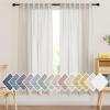 imageNICETOWN Linen Curtains for Windows 84 inch Length Rod Pocket ampamp Back Tab Semi Sheer Linen Curtains ampamp Drapes Privacy with Light Through for BedroomLiving Room Natural W52 x L84 2 PiecesNatural
