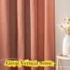imageNICETOWN Linen Curtains for Windows 84 inch Length Rod Pocket ampamp Back Tab Semi Sheer Linen Curtains ampamp Drapes Privacy with Light Through for BedroomLiving Room Natural W52 x L84 2 PiecesBurnt Orange