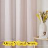 imageNICETOWN Linen Curtains for Windows 84 inch Length Rod Pocket ampamp Back Tab Semi Sheer Linen Curtains ampamp Drapes Privacy with Light Through for BedroomLiving Room Natural W52 x L84 2 PiecesBlush Pink