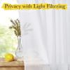 imageNICETOWN Linen Curtains for Windows 84 inch Length Rod Pocket ampamp Back Tab Semi Sheer Linen Curtains ampamp Drapes Privacy with Light Through for BedroomLiving Room Natural W52 x L84 2 PiecesWhite