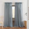 imageNICETOWN Linen Curtains for Windows 84 inch Length Rod Pocket ampamp Back Tab Semi Sheer Linen Curtains ampamp Drapes Privacy with Light Through for BedroomLiving Room Natural W52 x L84 2 PiecesSmoke Blue