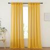 imageNICETOWN Linen Curtains for Windows 84 inch Length Rod Pocket ampamp Back Tab Semi Sheer Linen Curtains ampamp Drapes Privacy with Light Through for BedroomLiving Room Natural W52 x L84 2 PiecesGold