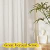 imageNICETOWN Linen Curtains for Windows 84 inch Length Rod Pocket ampamp Back Tab Semi Sheer Linen Curtains ampamp Drapes Privacy with Light Through for BedroomLiving Room Natural W52 x L84 2 PiecesNatural