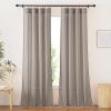 imageNICETOWN Linen Curtains for Windows 84 inch Length Rod Pocket ampamp Back Tab Semi Sheer Linen Curtains ampamp Drapes Privacy with Light Through for BedroomLiving Room Natural W52 x L84 2 PiecesBurlap