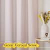 imageNICETOWN Linen Curtains for Windows 84 inch Length Rod Pocket ampamp Back Tab Semi Sheer Linen Curtains ampamp Drapes Privacy with Light Through for BedroomLiving Room Natural W52 x L84 2 PiecesBlush Pink