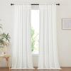imageNICETOWN Linen Curtains for Windows 84 inch Length Rod Pocket ampamp Back Tab Semi Sheer Linen Curtains ampamp Drapes Privacy with Light Through for BedroomLiving Room Natural W52 x L84 2 PiecesIvory
