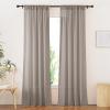 imageNICETOWN Linen Curtains for Windows 84 inch Length Rod Pocket ampamp Back Tab Semi Sheer Linen Curtains ampamp Drapes Privacy with Light Through for BedroomLiving Room Natural W52 x L84 2 PiecesBurlap