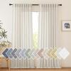 imageNICETOWN Linen Curtains for Windows 84 inch Length Rod Pocket ampamp Back Tab Semi Sheer Linen Curtains ampamp Drapes Privacy with Light Through for BedroomLiving Room Natural W52 x L84 2 PiecesNatural