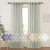imageNICETOWN Linen Curtains for Windows 84 inch Length Rod Pocket ampamp Back Tab Semi Sheer Linen Curtains ampamp Drapes Privacy with Light Through for BedroomLiving Room Natural W52 x L84 2 PiecesSage Green