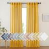 imageNICETOWN Linen Curtains for Windows 84 inch Length Rod Pocket ampamp Back Tab Semi Sheer Linen Curtains ampamp Drapes Privacy with Light Through for BedroomLiving Room Natural W52 x L84 2 PiecesGold