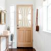 imageNICETOWN Linen Textured Door Curtain  White Sidelight Panel Curtain Semi Sheer French Front Door Curtain with Tieback for Kitchen 30 inches W x 40 inches L Single PanelBeige
