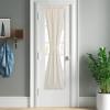 imageNICETOWN Linen Textured Door Curtain  White Sidelight Panel Curtain Semi Sheer French Front Door Curtain with Tieback for Kitchen 30 inches W x 40 inches L Single PanelNatural