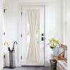imageNICETOWN Linen Textured Door Curtain  White Sidelight Panel Curtain Semi Sheer French Front Door Curtain with Tieback for Kitchen 30 inches W x 40 inches L Single PanelIvory White