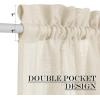 imageNICETOWN Linen Textured Door Curtain  White Sidelight Panel Curtain Semi Sheer French Front Door Curtain with Tieback for Kitchen 30 inches W x 40 inches L Single PanelBeige