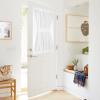 imageNICETOWN Linen Textured Door Curtain  White Sidelight Panel Curtain Semi Sheer French Front Door Curtain with Tieback for Kitchen 30 inches W x 40 inches L Single PanelPure White