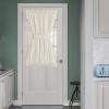 imageNICETOWN Linen Textured Door Curtain  White Sidelight Panel Curtain Semi Sheer French Front Door Curtain with Tieback for Kitchen 30 inches W x 40 inches L Single PanelOff White