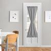 imageNICETOWN Linen Textured Door Curtain  White Sidelight Panel Curtain Semi Sheer French Front Door Curtain with Tieback for Kitchen 30 inches W x 40 inches L Single PanelDark Grey