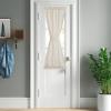 imageNICETOWN Linen Textured Door Curtain  White Sidelight Panel Curtain Semi Sheer French Front Door Curtain with Tieback for Kitchen 30 inches W x 40 inches L Single PanelNatural