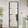 imageNICETOWN Linen Textured Door Curtain  White Sidelight Panel Curtain Semi Sheer French Front Door Curtain with Tieback for Kitchen 30 inches W x 40 inches L Single PanelLinen
