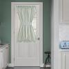 imageNICETOWN Linen Textured Door Curtain  White Sidelight Panel Curtain Semi Sheer French Front Door Curtain with Tieback for Kitchen 30 inches W x 40 inches L Single PanelSage Green