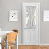imageNICETOWN Linen Textured Door Curtain  White Sidelight Panel Curtain Semi Sheer French Front Door Curtain with Tieback for Kitchen 30 inches W x 40 inches L Single PanelLight Grey