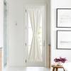 imageNICETOWN Linen Textured Door Curtain  White Sidelight Panel Curtain Semi Sheer French Front Door Curtain with Tieback for Kitchen 30 inches W x 40 inches L Single PanelLinen
