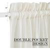 imageNICETOWN Linen Textured Door Curtain  White Sidelight Panel Curtain Semi Sheer French Front Door Curtain with Tieback for Kitchen 30 inches W x 40 inches L Single PanelIvory White