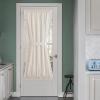 imageNICETOWN Linen Textured Door Curtain  White Sidelight Panel Curtain Semi Sheer French Front Door Curtain with Tieback for Kitchen 30 inches W x 40 inches L Single PanelNatural