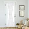 imageNICETOWN Linen Textured Door Curtain  White Sidelight Panel Curtain Semi Sheer French Front Door Curtain with Tieback for Kitchen 30 inches W x 40 inches L Single PanelWhite