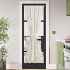 imageNICETOWN Linen Textured Door Curtain  White Sidelight Panel Curtain Semi Sheer French Front Door Curtain with Tieback for Kitchen 30 inches W x 40 inches L Single PanelLinen