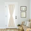 imageNICETOWN Linen Textured Door Curtain  White Sidelight Panel Curtain Semi Sheer French Front Door Curtain with Tieback for Kitchen 30 inches W x 40 inches L Single PanelBeige