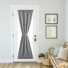 imageNICETOWN Linen Textured Door Curtain  White Sidelight Panel Curtain Semi Sheer French Front Door Curtain with Tieback for Kitchen 30 inches W x 40 inches L Single PanelDark Grey