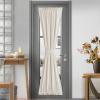 imageNICETOWN Linen Textured Door Curtain  White Sidelight Panel Curtain Semi Sheer French Front Door Curtain with Tieback for Kitchen 30 inches W x 40 inches L Single PanelNatural