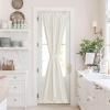 imageNICETOWN Linen Textured Door Curtain  White Sidelight Panel Curtain Semi Sheer French Front Door Curtain with Tieback for Kitchen 30 inches W x 40 inches L Single PanelLinen