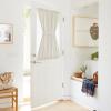 imageNICETOWN Linen Textured Door Curtain  White Sidelight Panel Curtain Semi Sheer French Front Door Curtain with Tieback for Kitchen 30 inches W x 40 inches L Single PanelIvory White