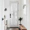 imageNICETOWN Linen Textured Door Curtain  White Sidelight Panel Curtain Semi Sheer French Front Door Curtain with Tieback for Kitchen 30 inches W x 40 inches L Single PanelLight Grey