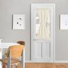 imageNICETOWN Linen Textured Door Curtain  White Sidelight Panel Curtain Semi Sheer French Front Door Curtain with Tieback for Kitchen 30 inches W x 40 inches L Single PanelBeige
