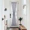 imageNICETOWN Linen Textured Door Curtain  White Sidelight Panel Curtain Semi Sheer French Front Door Curtain with Tieback for Kitchen 30 inches W x 40 inches L Single PanelDark Grey