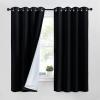 imageNICETOWN Lower PM25 Particles Full Shading Curtains Super HeavyDuty Noise Absorb Lined Blackout Curtains for Bedroom Privacy Window Treatment White Pack of 2 52 inches W x 95 inches LDust Filter  Grommet  Black